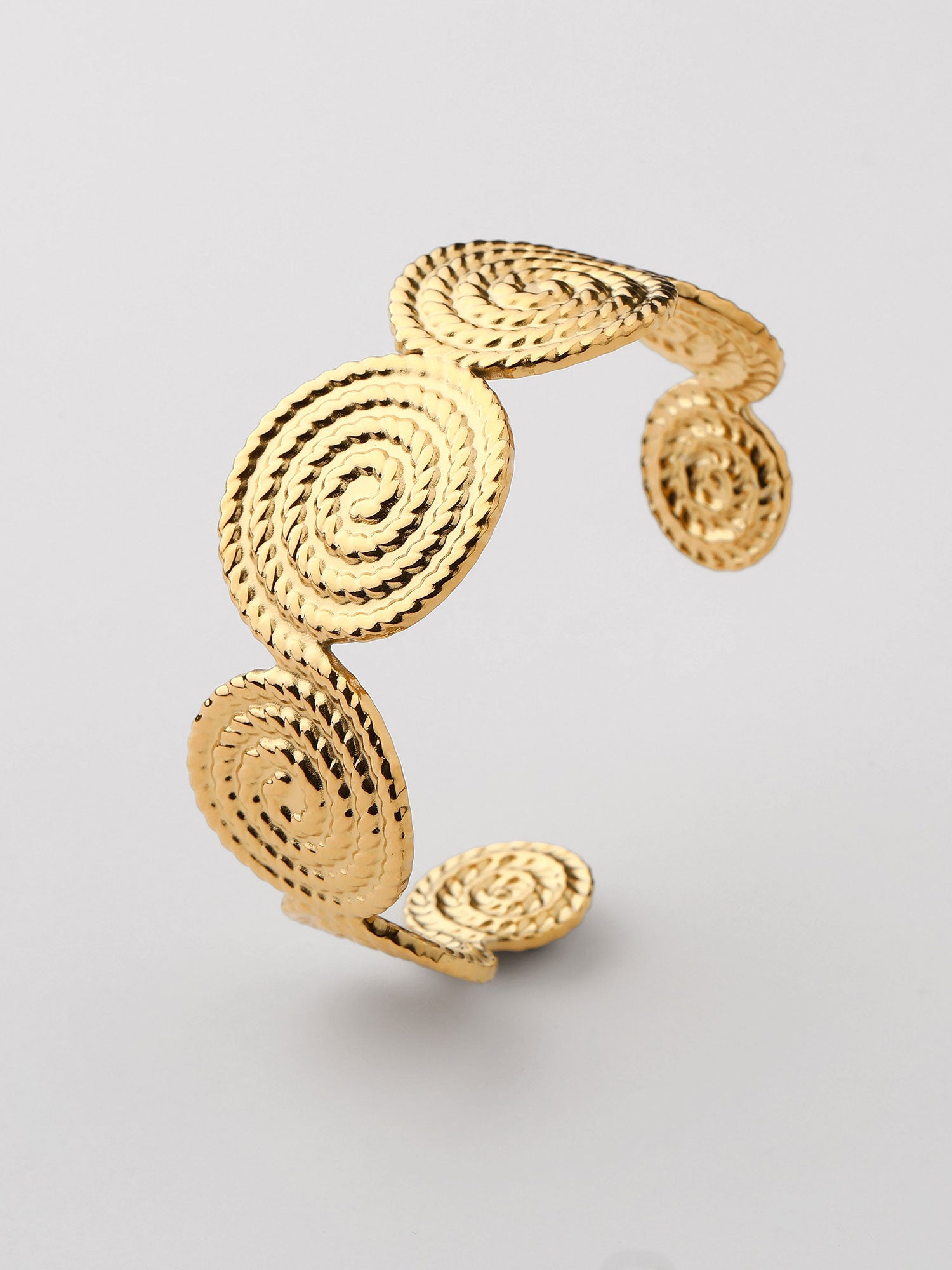 Bracelete largo com forma de círculos Dourado
