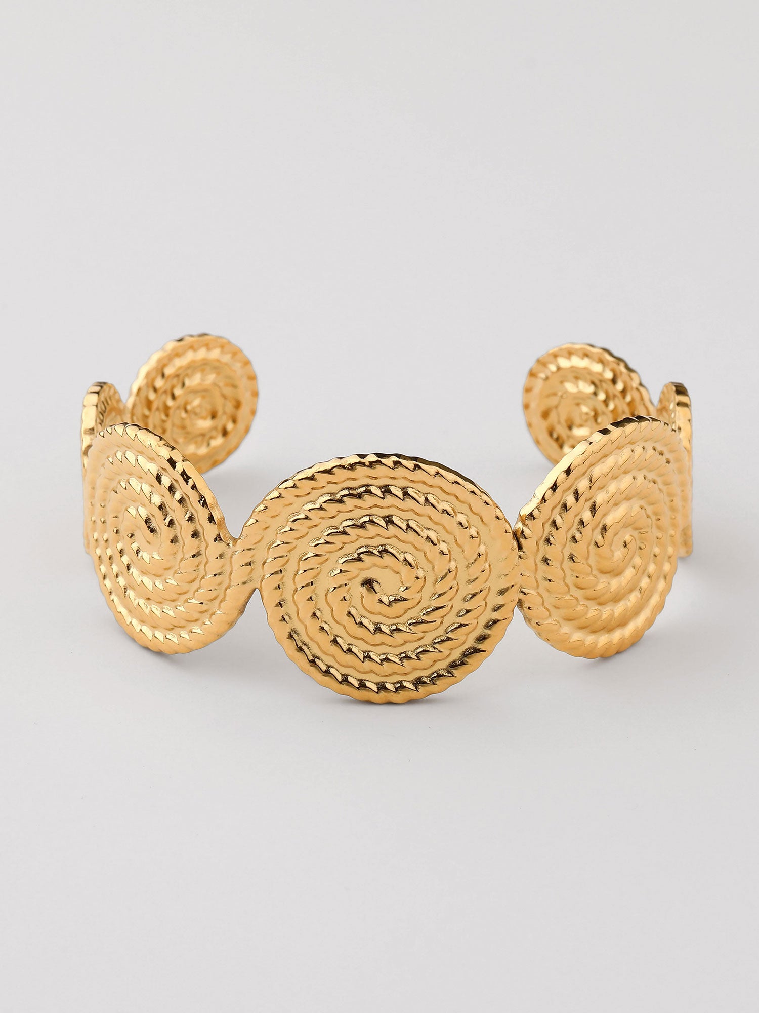 Bracelete largo com forma de círculos Dourado