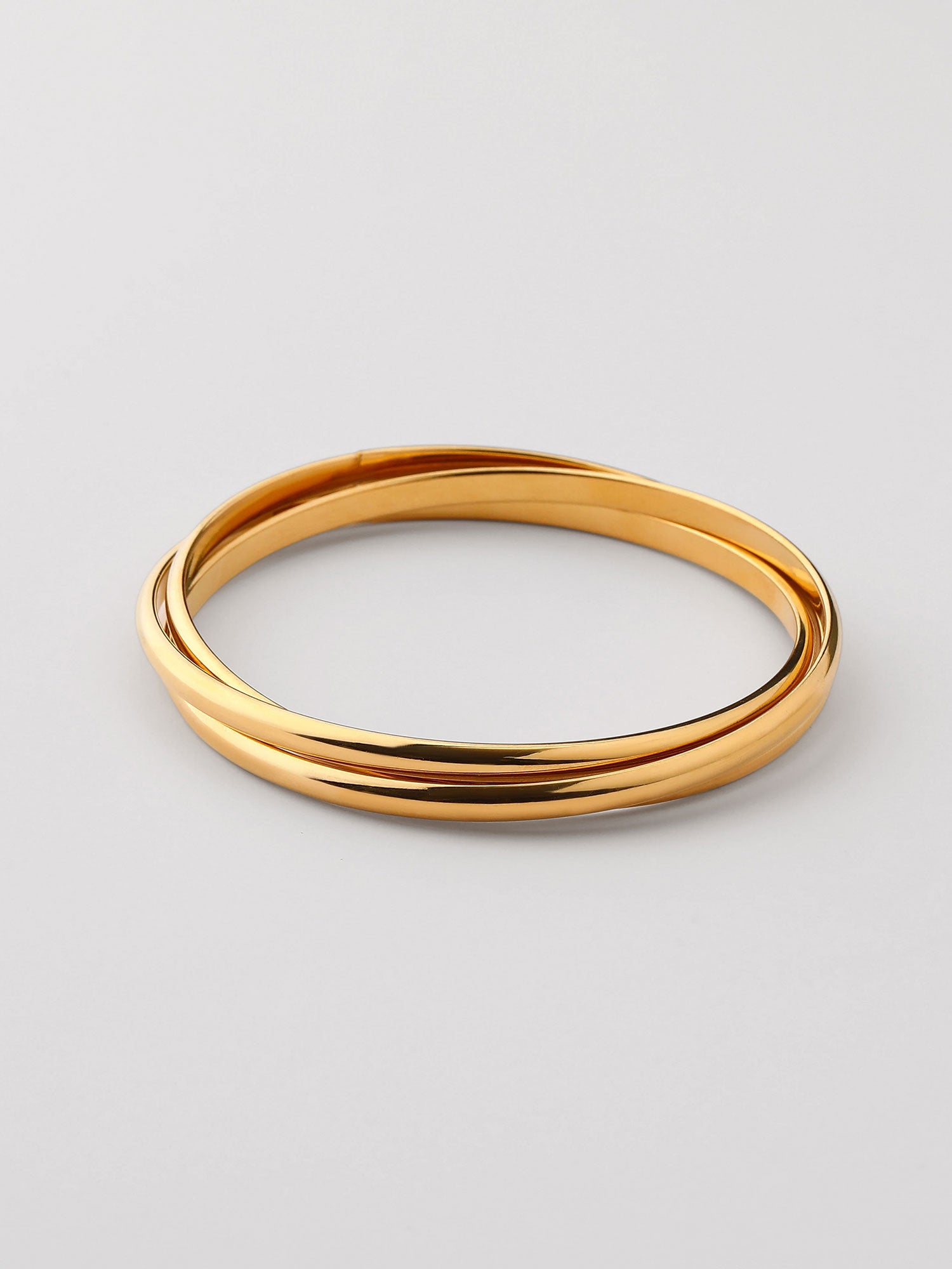 Bracelete triplo Iria liso dourado