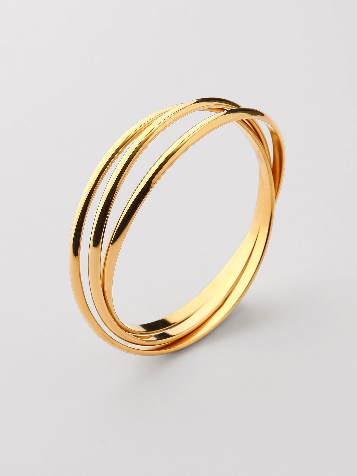 Bracelete triplo liso Dourado