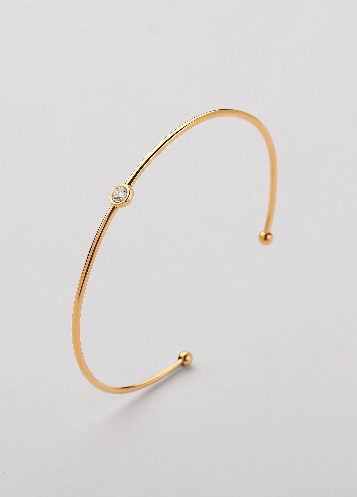 Bracelete aberto com zircónia Dourado