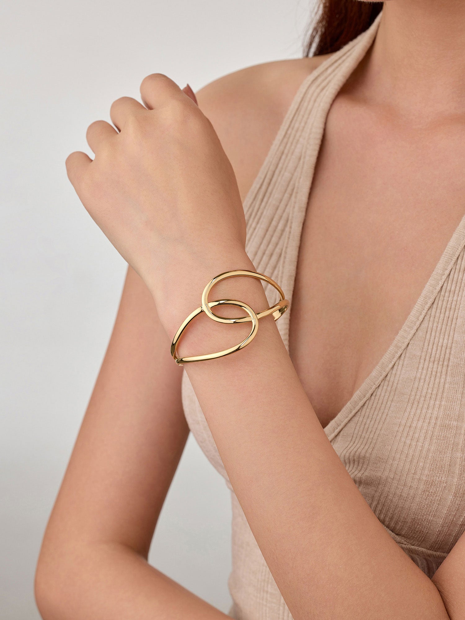 Braceletes Alira Pulseira Aberta Dourado