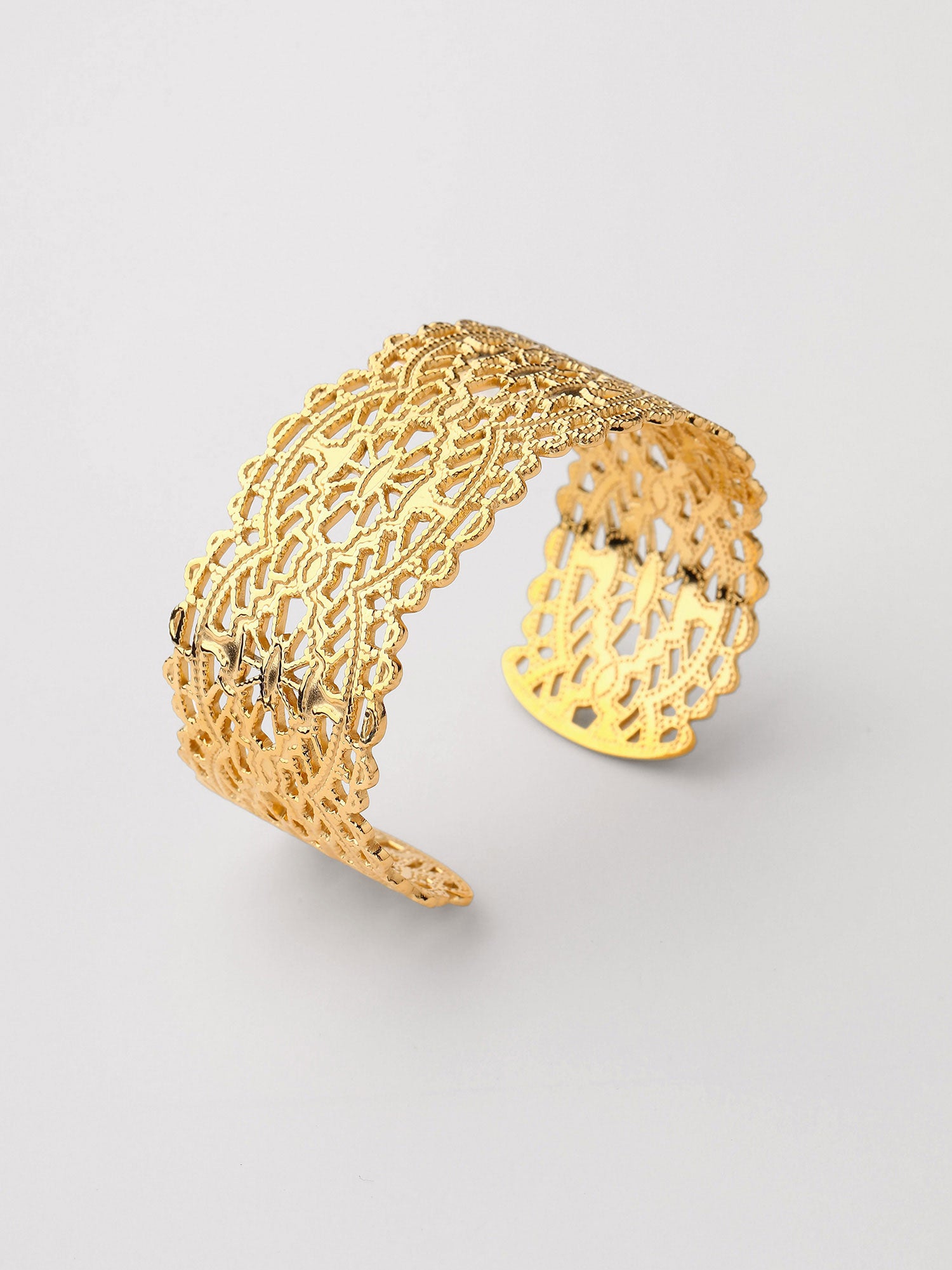 Braceletes Lumina Aberta Larga Dourado