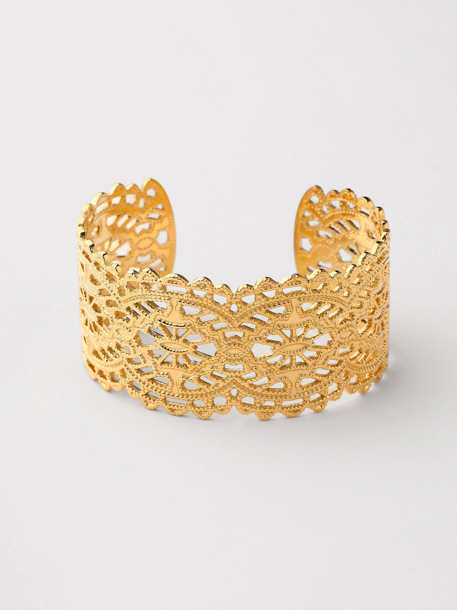 Braceletes Lumina Aberta Larga Dourado