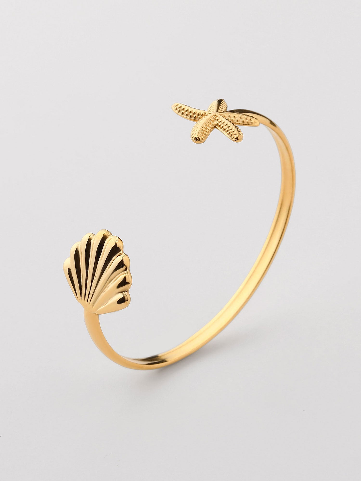 Bracelete fino Concha estrela-do-mar Dourado
