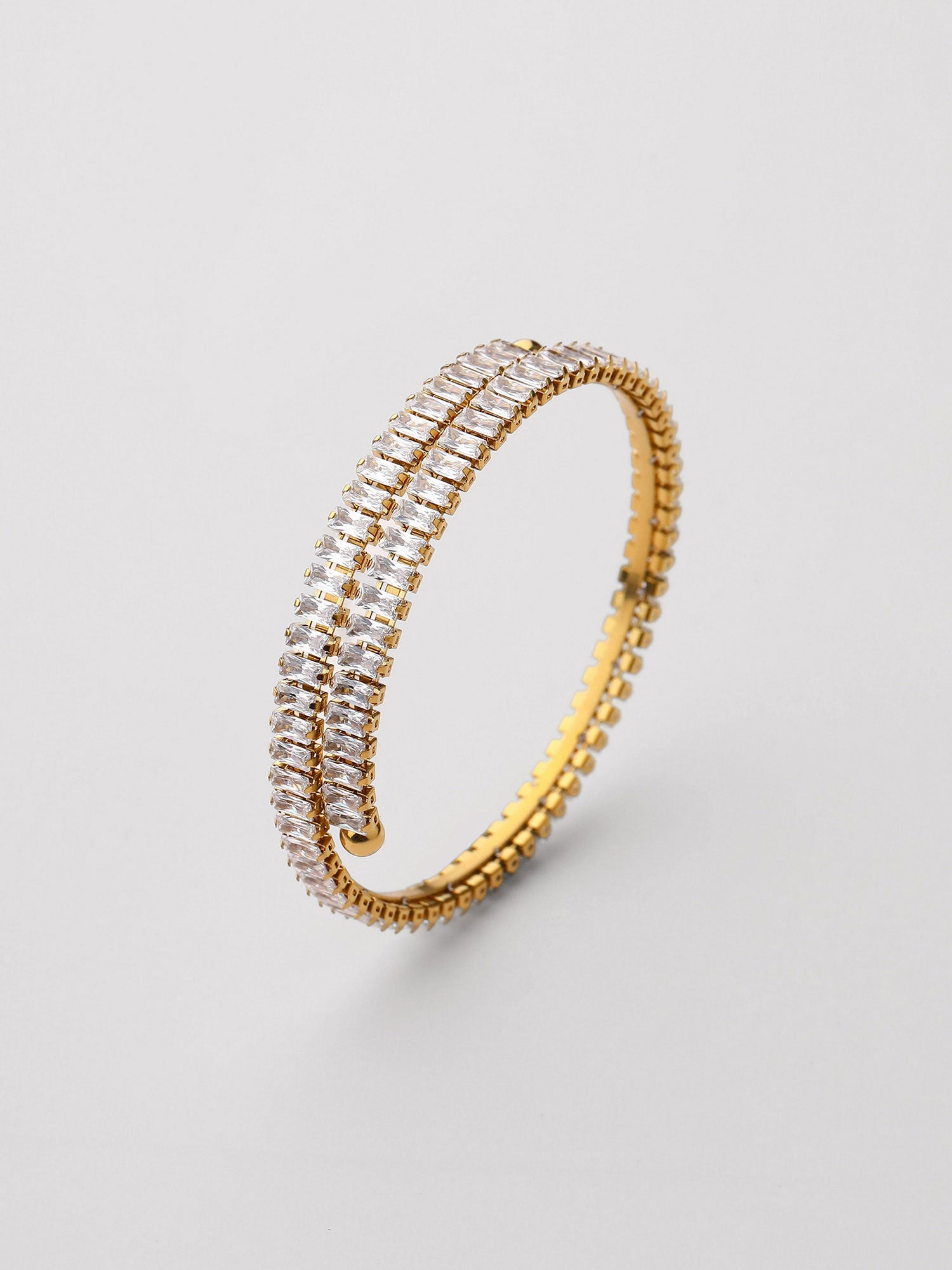 Bracelete Enza com zircónia dourado pedra grande