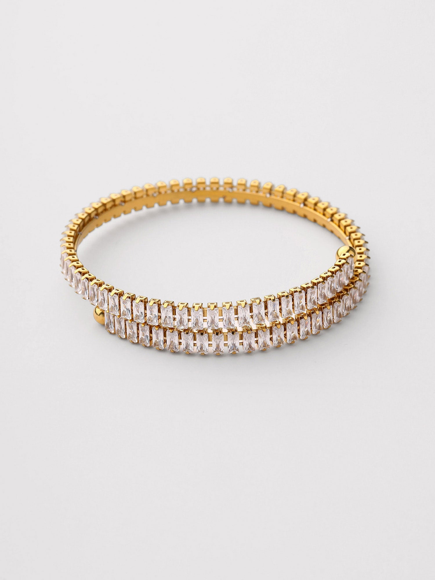 Bracelete Enza com zircónia dourado pedra grande