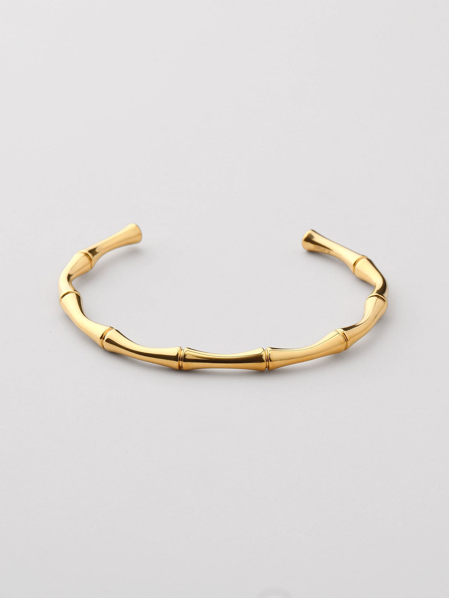 Bracelete tipo Bambú aberto Dourado