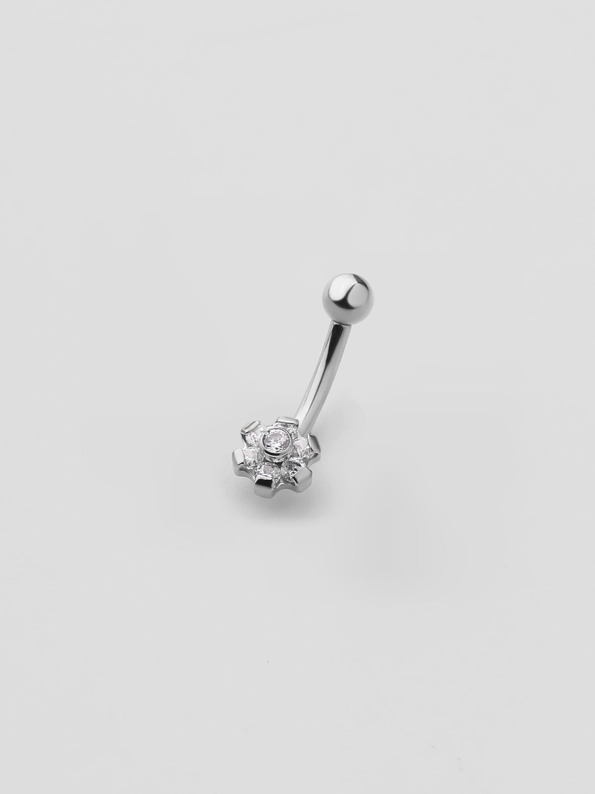 Piercing de Sobrancelha Dafne Prateado Flor