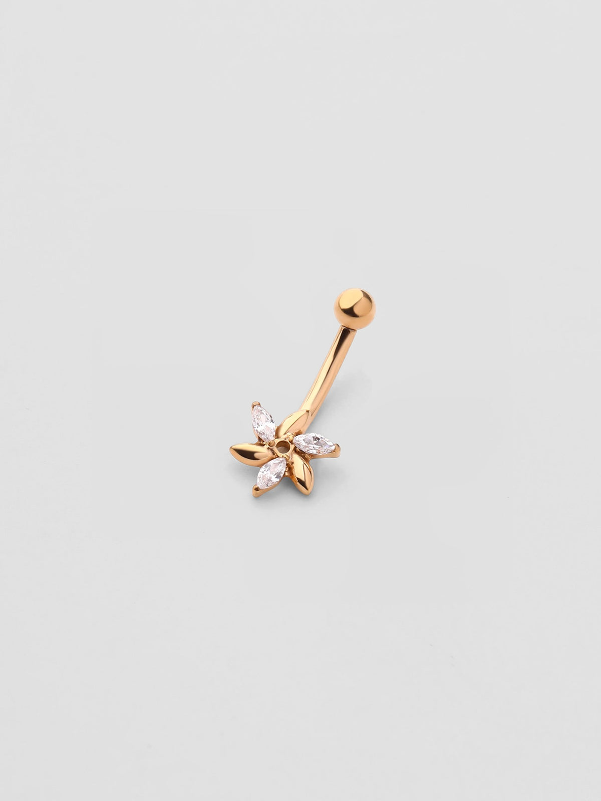 Piercing de Sobrancelha Iris Dourado Flor