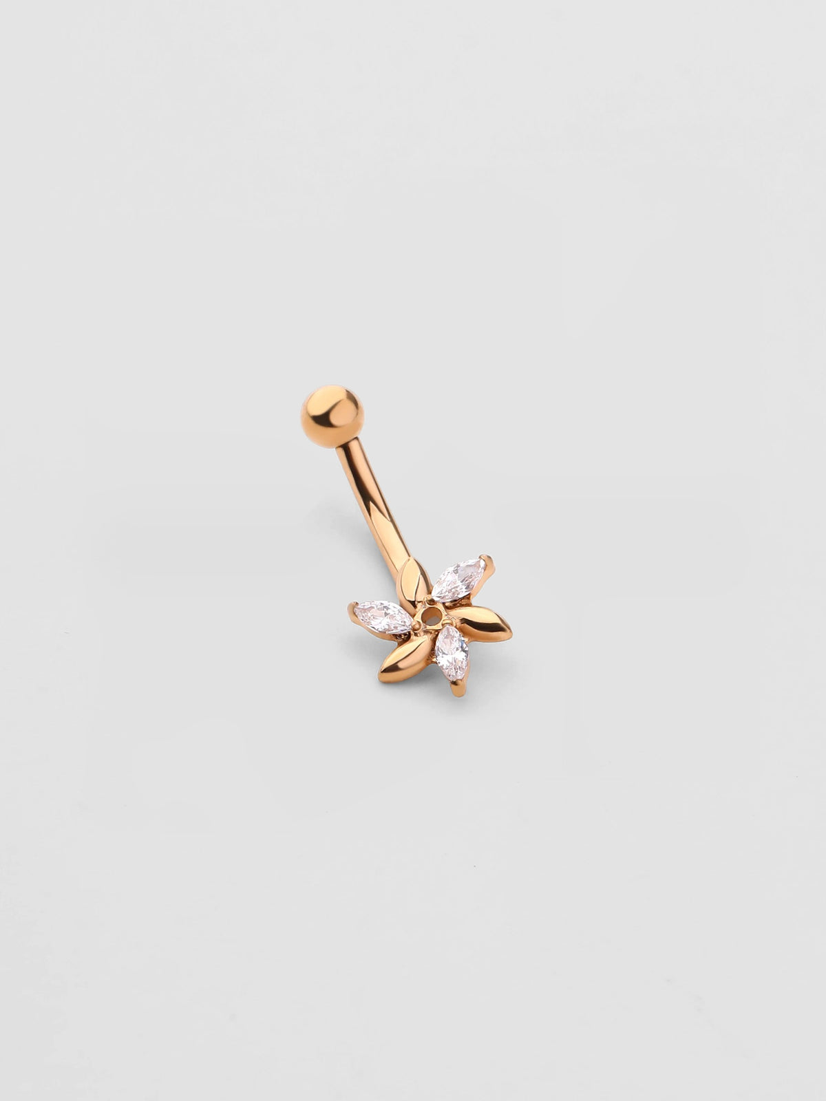 Piercing de Sobrancelha Iris Dourado Flor