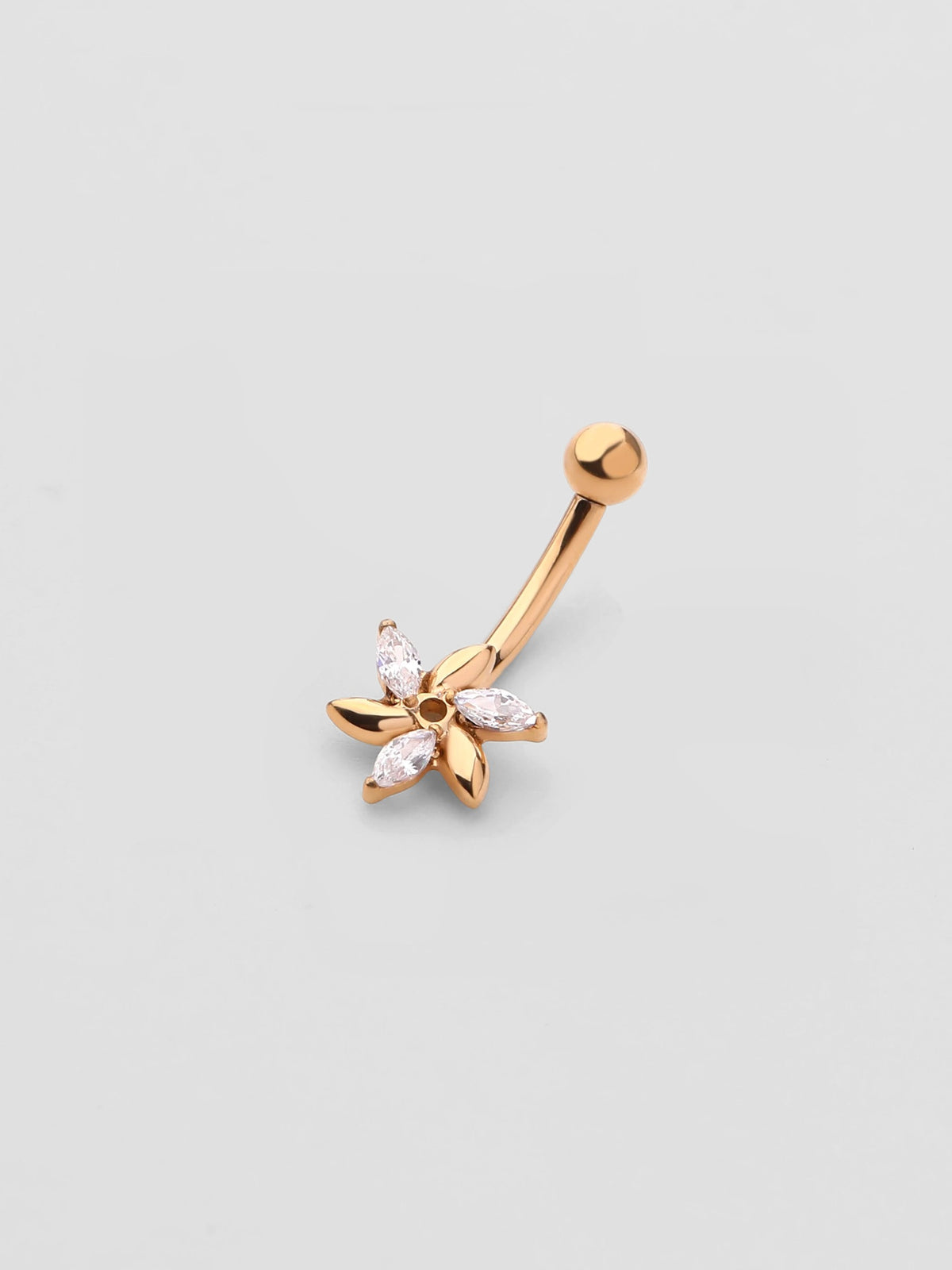 Piercing de Sobrancelha Iris Dourado Flor