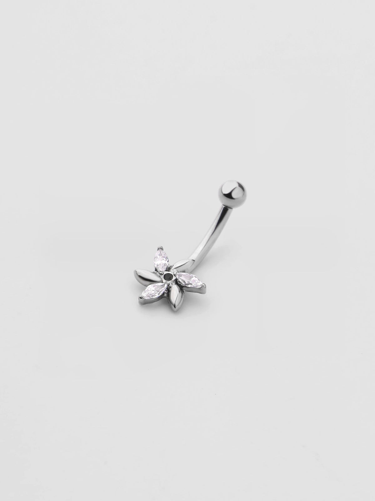 Piercing de Sobrancelha Iris Prateado Flor