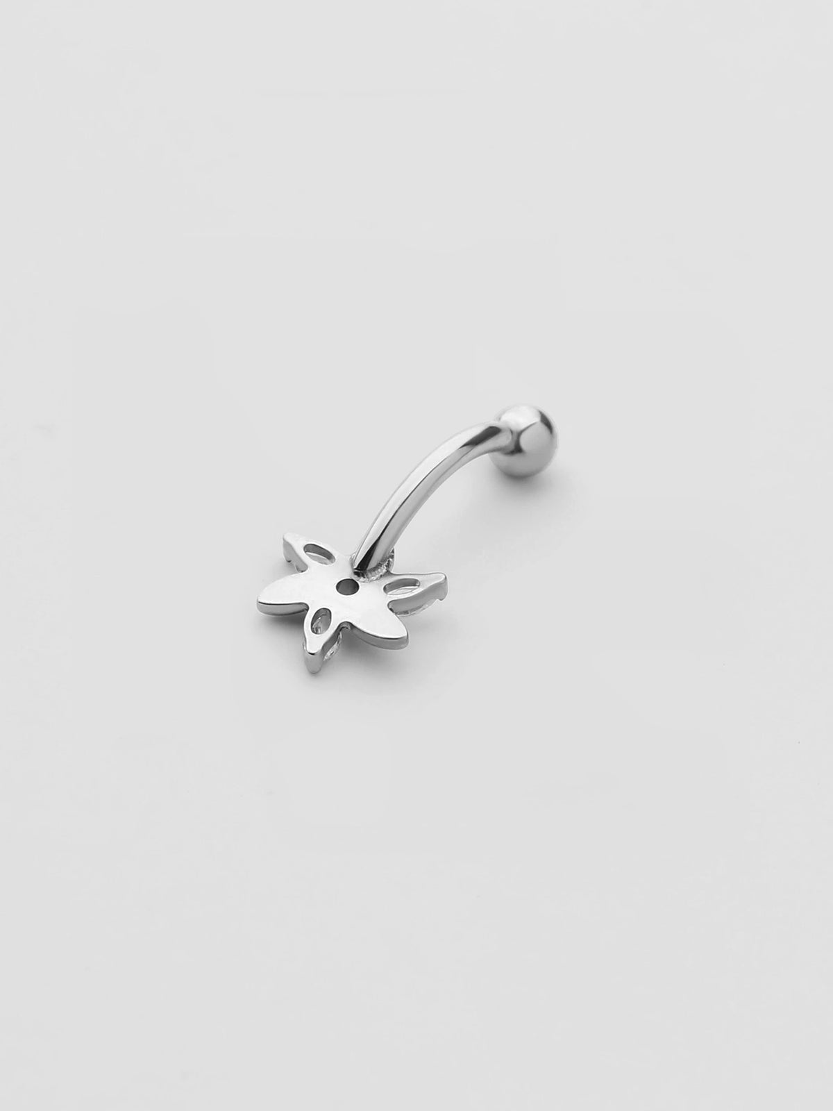 Piercing de Sobrancelha Iris Prateado Flor