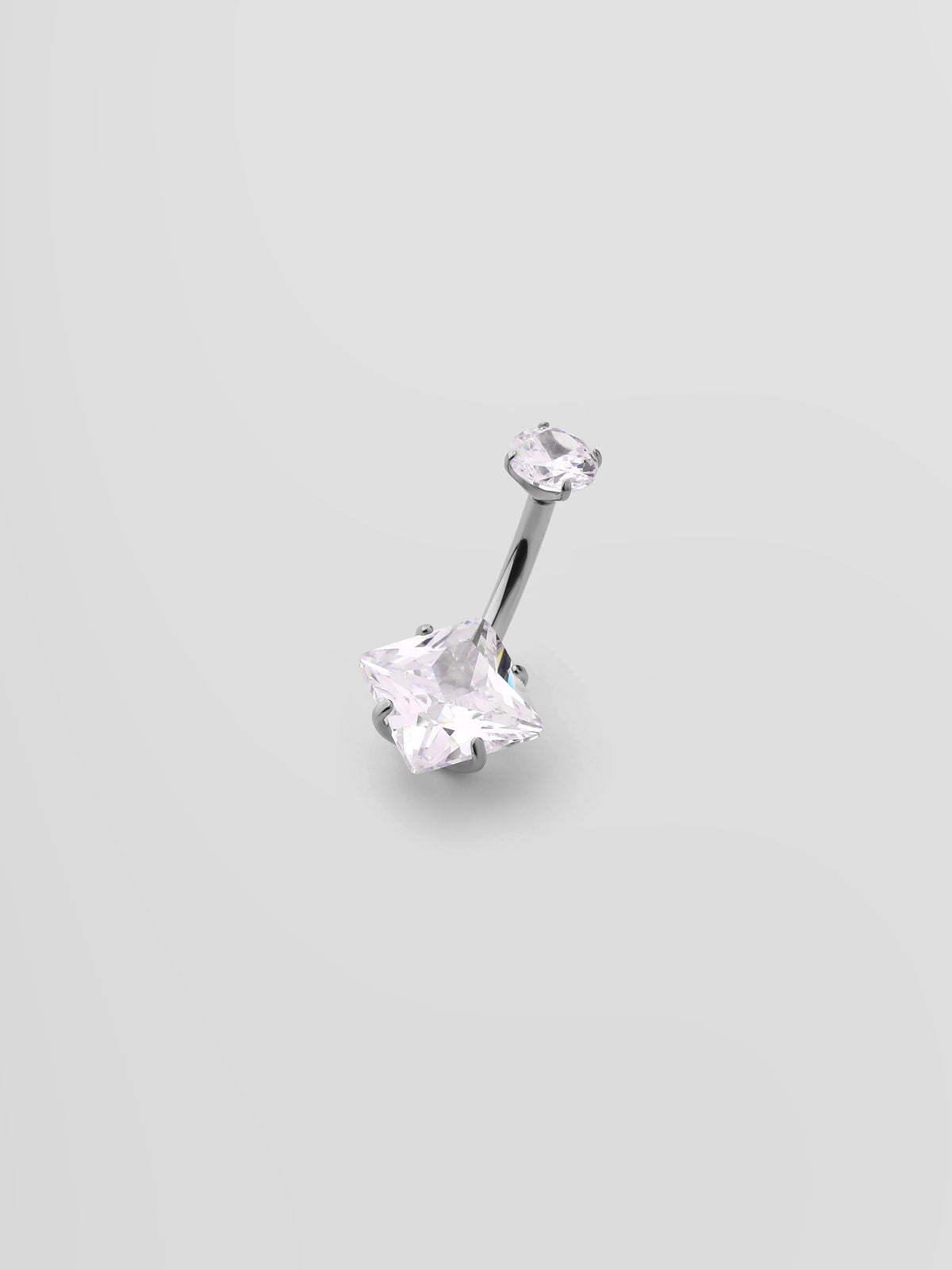 Piercing de Umbigo Bianca Prateado Quadrado