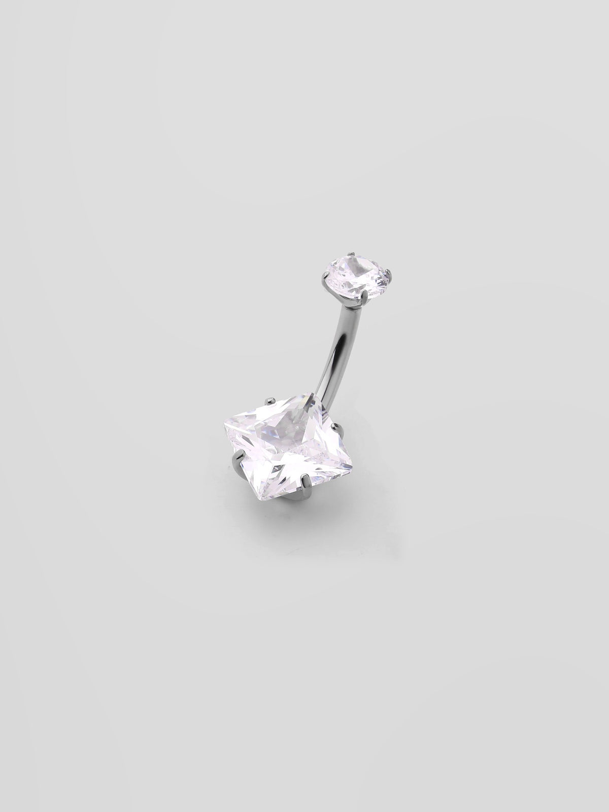 Piercing de Umbigo Bianca Prateado Quadrado