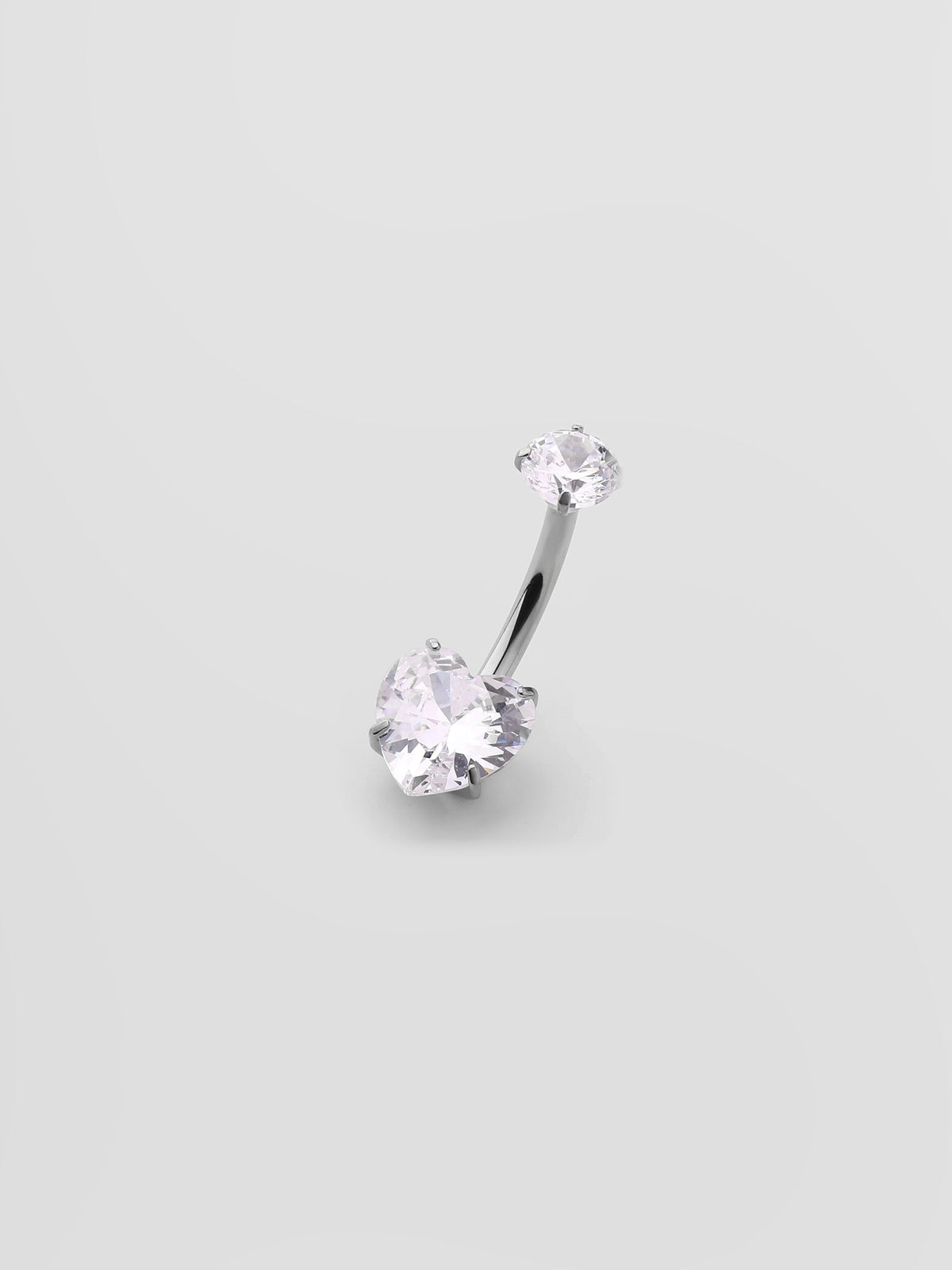 Piercing de Umbigo Ayla Prateado Coração