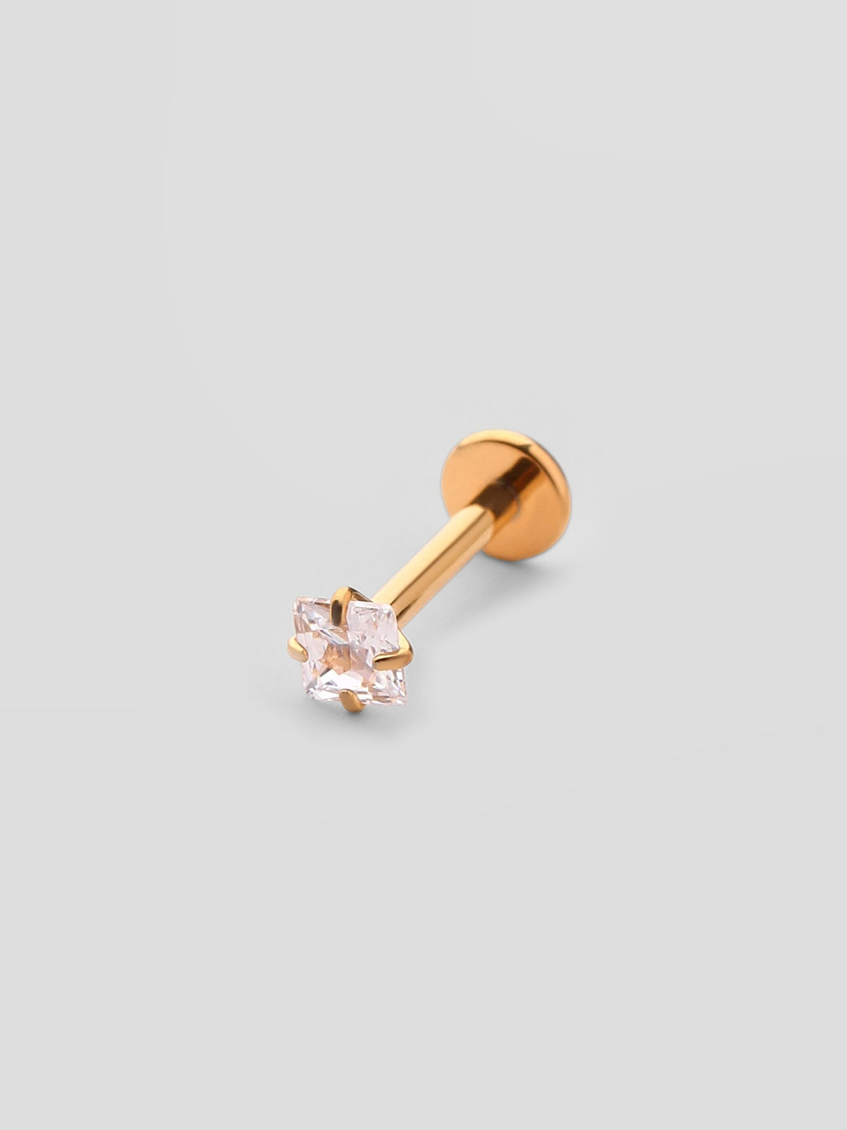Piercing de Orelha Tessa Dourado Zircónia Quadrada