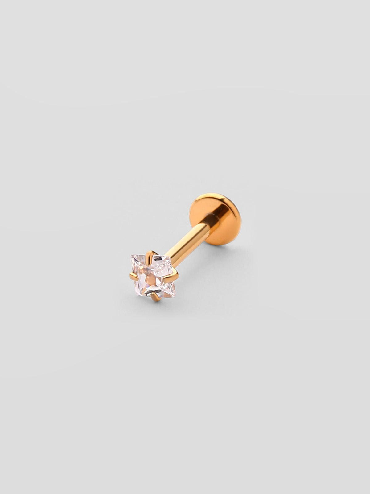 Piercing de Orelha Tessa Dourado Zircónia Quadrada